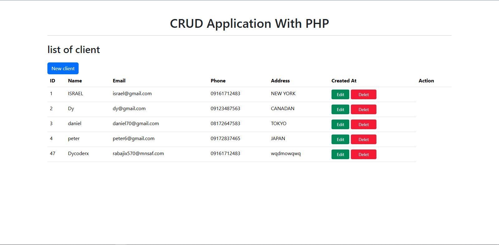 CRUD App